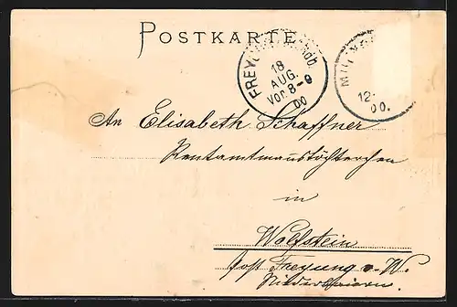 Lithographie München, Karlsplatz, Wappen, Münchner Kindl