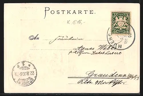 Passepartout-Lithographie München, Gärtnertheater am Gärtnerplatz, Wappen