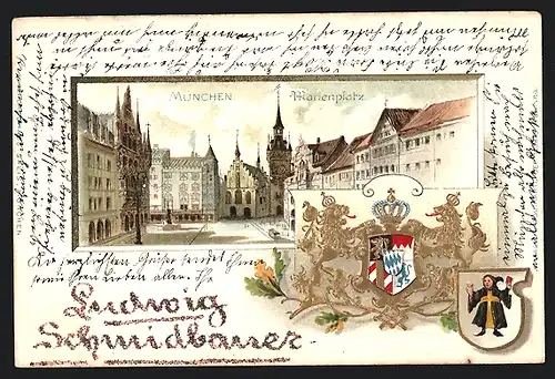 Passepartout-Lithographie München, Marienplatz