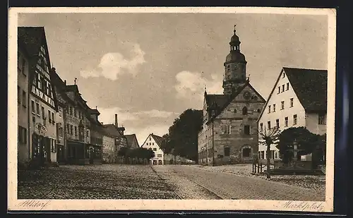 AK Altdorf, Marktplatz mit Brunnen