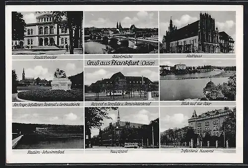 AK Frankfurt, Stadion-Schwimmbad, Infanteriekaserne, Hauptpost, Bahnhof