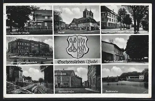 AK Oschersleben /Bode, Neindorfer Strasse, Gartenstrasse, Bodewehr