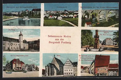 AK Freiberg, Rathaus, St. Johannis Hospital, Schwedendenkmal