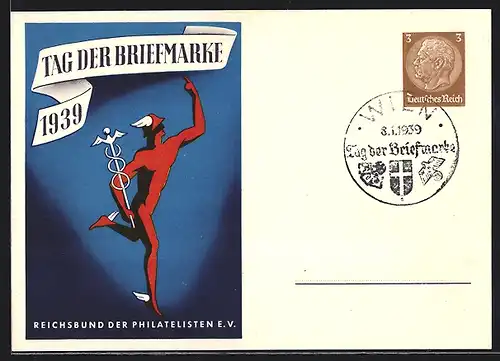 AK Tag der Briefmarke 1939, Reichsbund der Philatelisten, Ganzsache