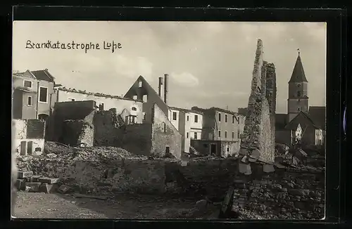 AK Luhe-Wildenau, Ortspartie nach der Brandkatastrophe vom 9. August 1928