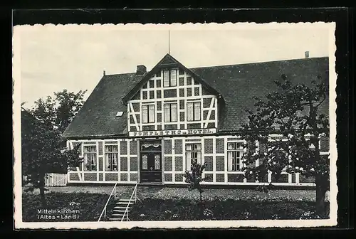AK Mittelnkirchen /Altes Land, Somfleths Hotel, Frontansicht