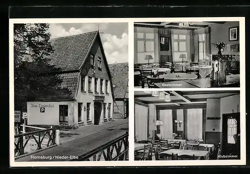 AK Horneburg /Elbe, Hotel zum Lindenhof P. Weichert mit Gast- und Klubzimmer