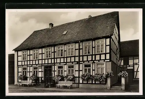 AK Wenholthausen /Sauerl. bei Eslohe, Pension F. Schulte, Strassenansicht