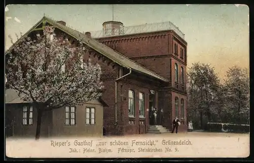 AK Grünendeich, Rieper`s Gasthof zur schönen Fernsicht von Heinrich Blohm