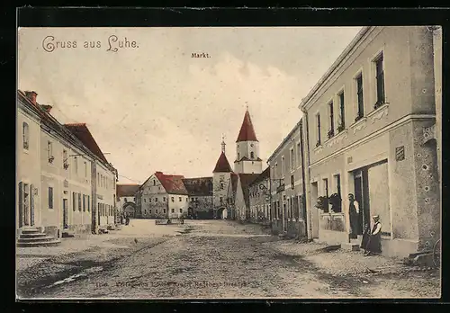 AK Luhe, Markt mit Gasthaus