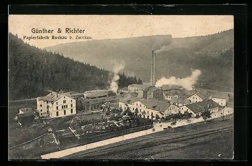 AK Bockau b. Zwickau, Papierfabrik Günther & Richter
