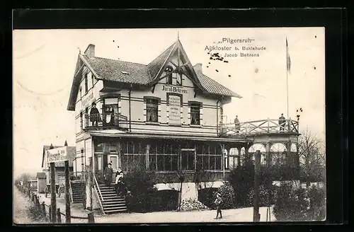 AK Altkloster bei Buxtehude, Gasthaus Pilgersruh J. Behrens, mit Emporen-Anbau