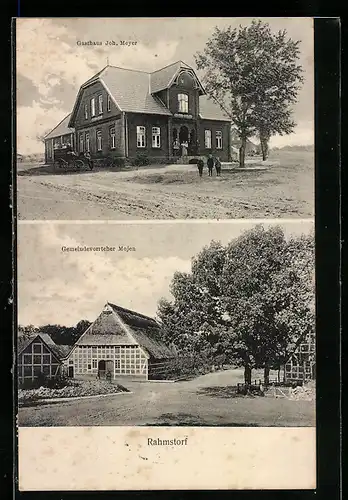 AK Rahmstorf, Gasthaus Joh. Meyer, Haus von Gemeindevorsteher Mojen