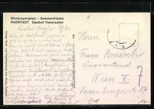 AK Radstadt, Gasthof Habersatter im Sonnenschein