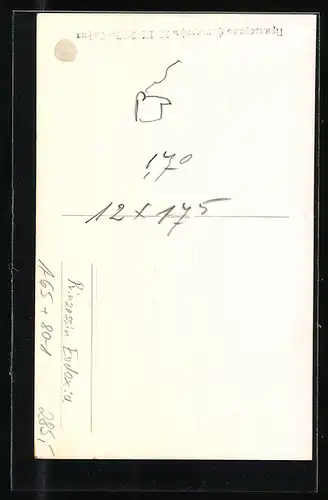 AK Prinzessin Eudoxia, Tinten-Autograph Prinz August Wilhelm von Preussen 1937
