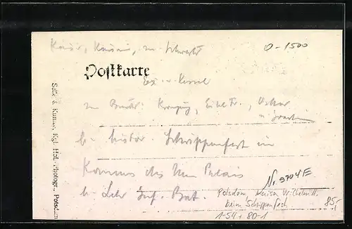 AK Potsdam, Kaiser Wilhelm II. beim Schrippenfest, rückseitig Autograph Prinz August Wilhelm von Preussen