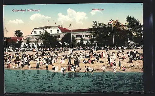 AK Möltenort bei Kiel, Gäste am Badestrand