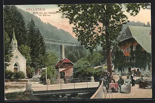 AK Höllsteig, Blick von der Terrasse im Sternen