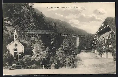 AK Höllsteig, Partie b. Viadukt im Höllental