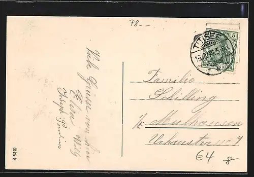 AK Höllental, Ortsansicht mit Eisenbahn