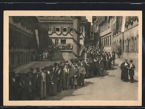 AK Tübingen, Festzug der Professoren beim 450jährig. Jubiläum der Universität