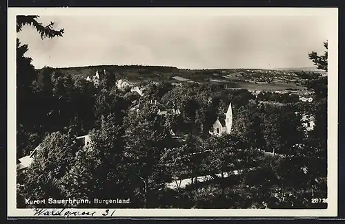 AK Sauerbrunn, Ortsansicht im Sonnenschein