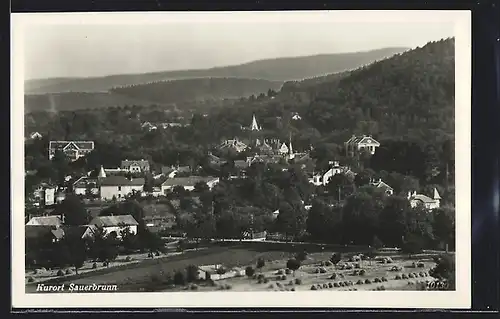 AK Bad Sauerbrunn, Ortsansicht aus der Vogelschau