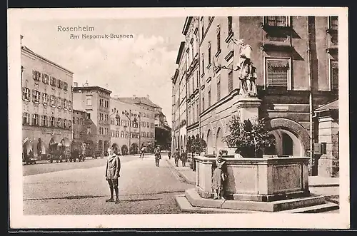 AK Rosenheim, Am Nepomuk-Brunnen