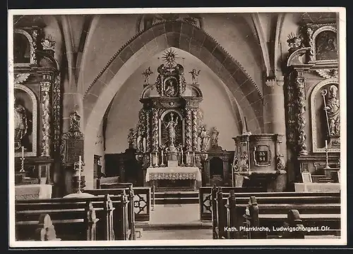 AK Ludwigschorgast, Inneres der kath. Pfarrkirche