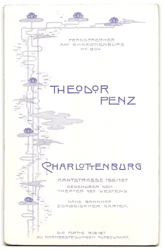 Fotografie Theodor Penz, Charlottenburg, Kantstr. 156-157, Junge Dame in hübscher Kleidung