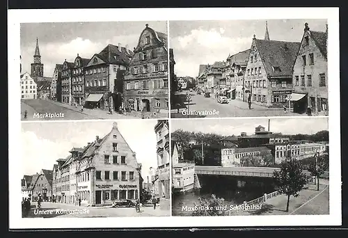 AK Fürth i. Bay., Marktplatz, Gustavstrasse, Untere Königstrasse