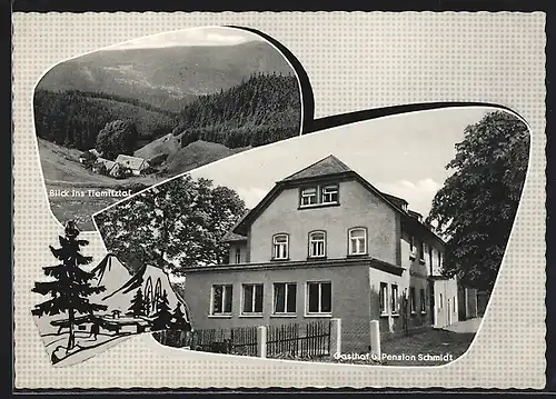 AK Gemeinreuth, Gasthof u. Pension Schmidt, Blick ins Tiemitztal