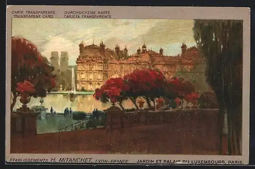 AK Paris, Jardin et Palais du Luxembourg, Etablissements H. Mitanchet, Halt gegen das Licht: Reklame für La Cardinale