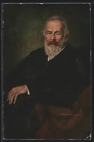 Künstler-AK Prinzregent Luitpold im Portrait, Ganzsache Bayern