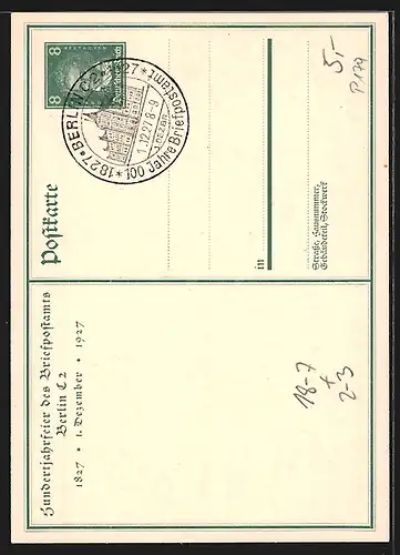 AK Berlin, Jahrhundertfeier des Briefspostamtes, Ganzsache