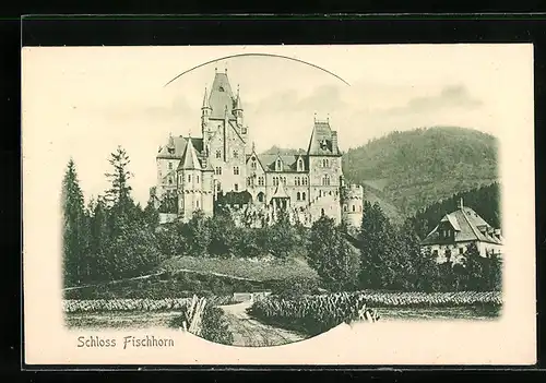 AK Bruck an der Grossglocknerstrasse, Schloss Fischhorn, AK-Reklame für Otto Leder in Meissen