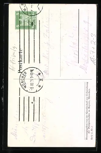 Künstler-AK Junge Frau gibt einen Brief beim Postillon auf, Ganzsache