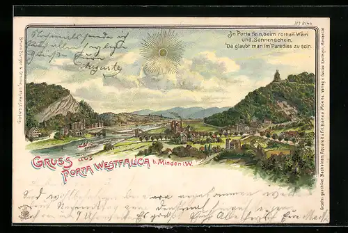 AK Porta Westfalica, Blick ins Land