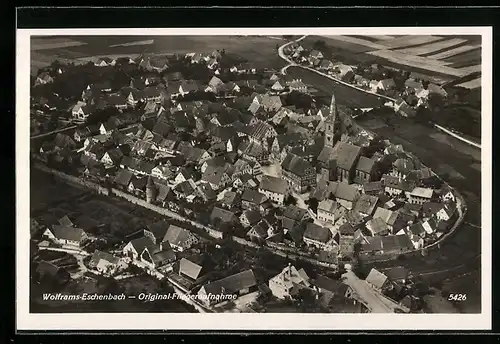 AK Wolframs-Eschenbach, Fliegeraufnahme der Ortschaft