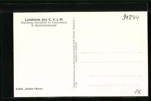 AK Nürnberg-Steinbühl in Leuzenberg, Landheim des C. V. j. M.