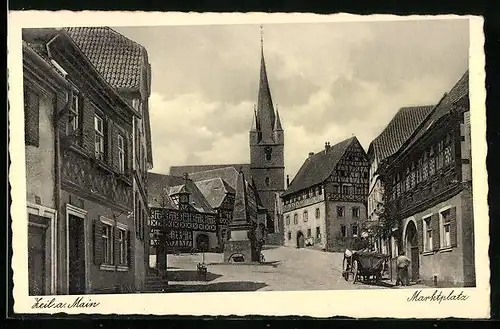 AK Zeil a. M., Marktplatz mit Kirche