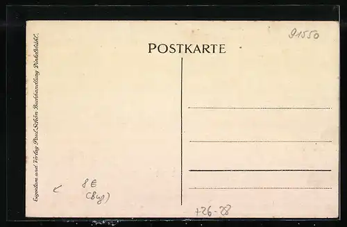 Steindruck-AK Dinkelsbühl, Eiche am Ortsrand