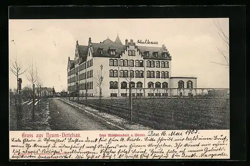 AK Neuendettelsau, Neue Mädchenschule von Westen gesehen