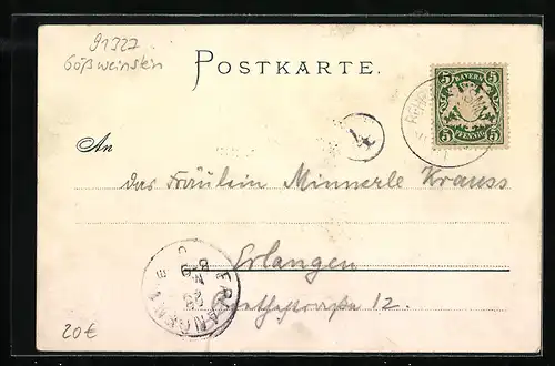 Lithographie Gössweinstein, Gasthof Behringersmühle