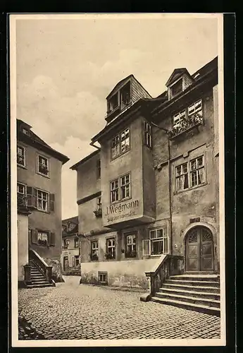 AK Würzburg, Bergmeisterhof mit Schreinerei J. Wegmann