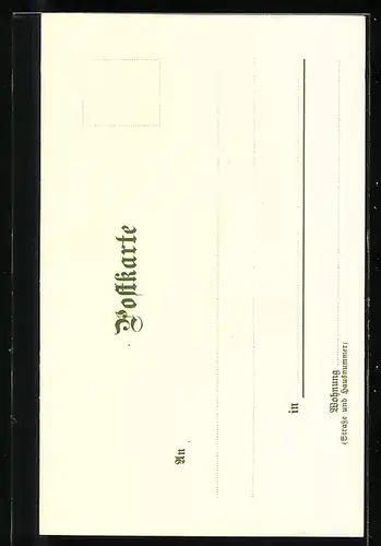 Künstler-Lithographie Planck: Betzingen, Maid in Tracht