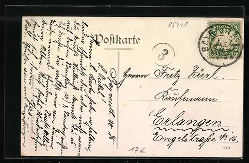 AK Bayreuth, Opernstrasse mit königlicher Filialbank