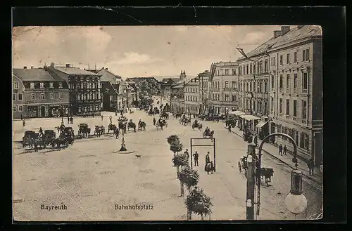 AK Bayreuth, Blick über den Bahnhofsplatz