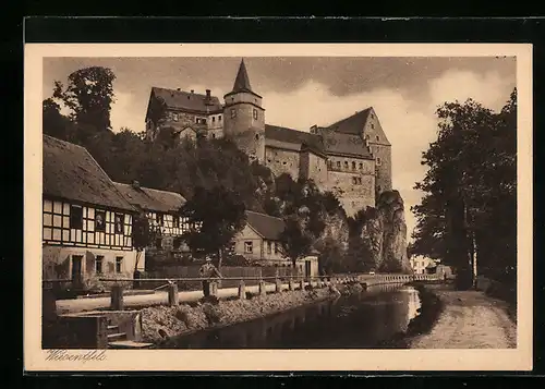 AK Wiesentfels, Ortsansicht mit Strassen- und Uferpartie