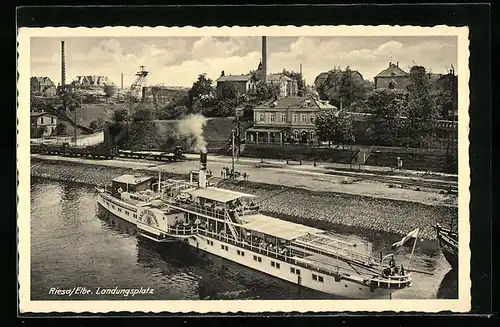 AK Riesa /Elbe, Landungsplatz